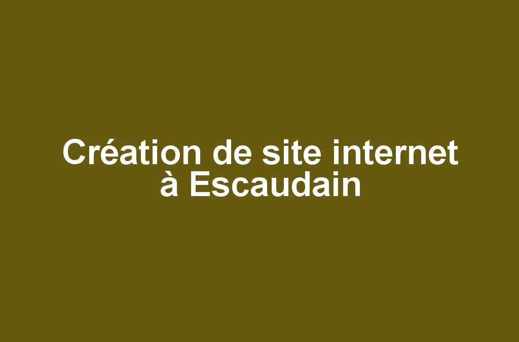 Création de site internet à Escaudain