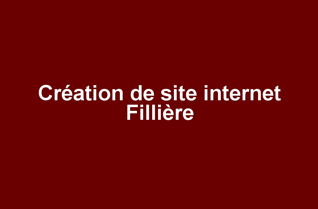 Création de site internet Fillière