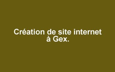Création de site internet à Gex.