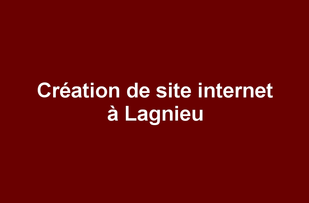 Création de site internet à Lagnieu