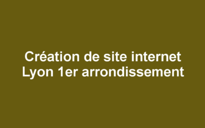 Création de site internet Lyon 1er arrondissement