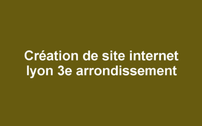 Création de site internet lyon 3e arrondissement