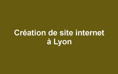 Création de site internet à Lyon