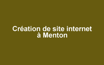 Création de site internet à Menton