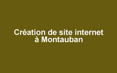 Création de site internet à Montauban