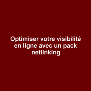 Optimiser votre visibilité en ligne avec un pack netlinking